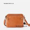Three-Layer Leather Crossbody Clutch Bag