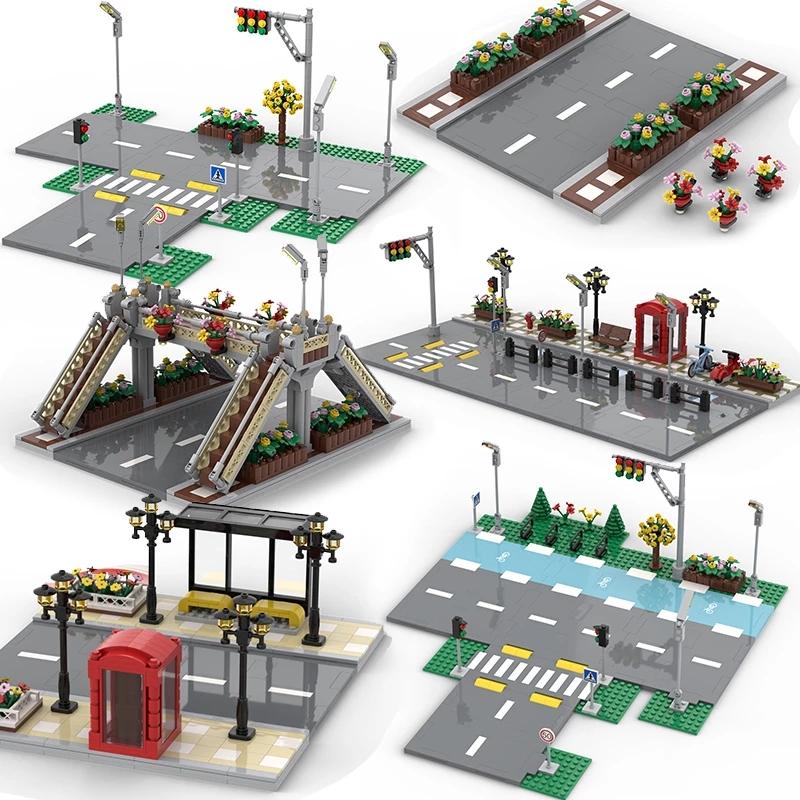 Wucifang Bags Boys Moc Road City Building Bricks With Traffic Lights Signs Diy Blocks For Friends Leduo Gift