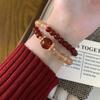 New Chinese agate lucky crystal double-layer beaded bracelet retro stacked bracelet temperament jewelry