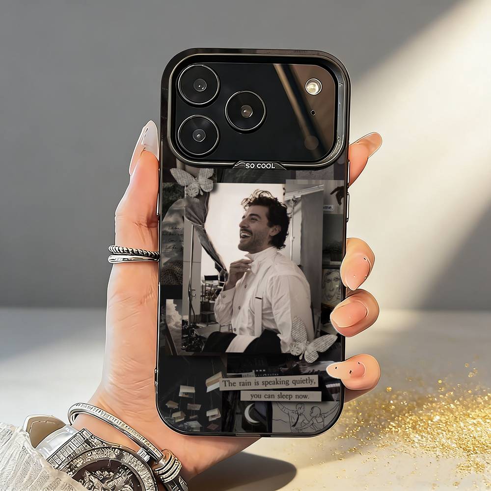 

Actor O-Oscar I-Isaac Phone Case For iPhone17 16 15 14 13 12 Pro Max Grey Black Matte Laser Metallic Aurora Funda iPhone13