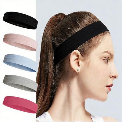 4Pcs Solid Color Sports Headband High Elastic Sweatband Antiperspirant Absorbent Sweatband for Yoga Fitness Running