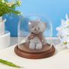 BENECREAT 14x13cm Transparent Eternal Flower Glass Cover Cloche Dome Micro Landscape with Wood-Colored Base for DIY Flower Crafts