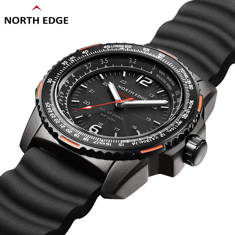 Men's Solar-Powered Waterproof Sports Watch with Luminous Hands and Long Battery Life