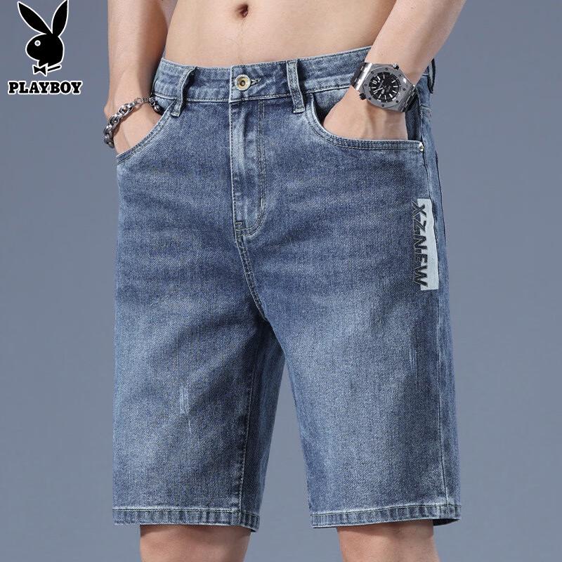 PLAYBOY Men s Summer Straight Denim Shorts 32
