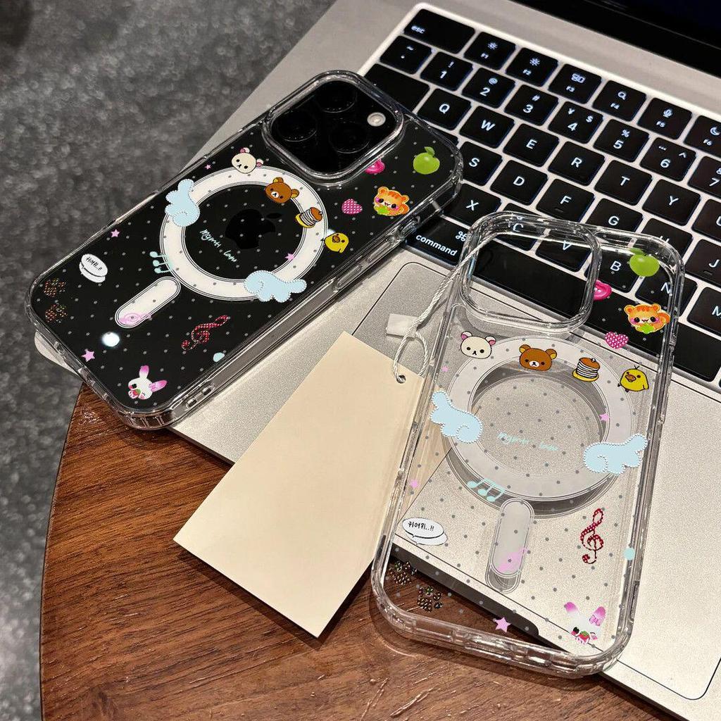 Rilakkuma Wings Magnetic Acrylic Case for Apple 12, 13 Pro, 14, 15, 17 Pro Max