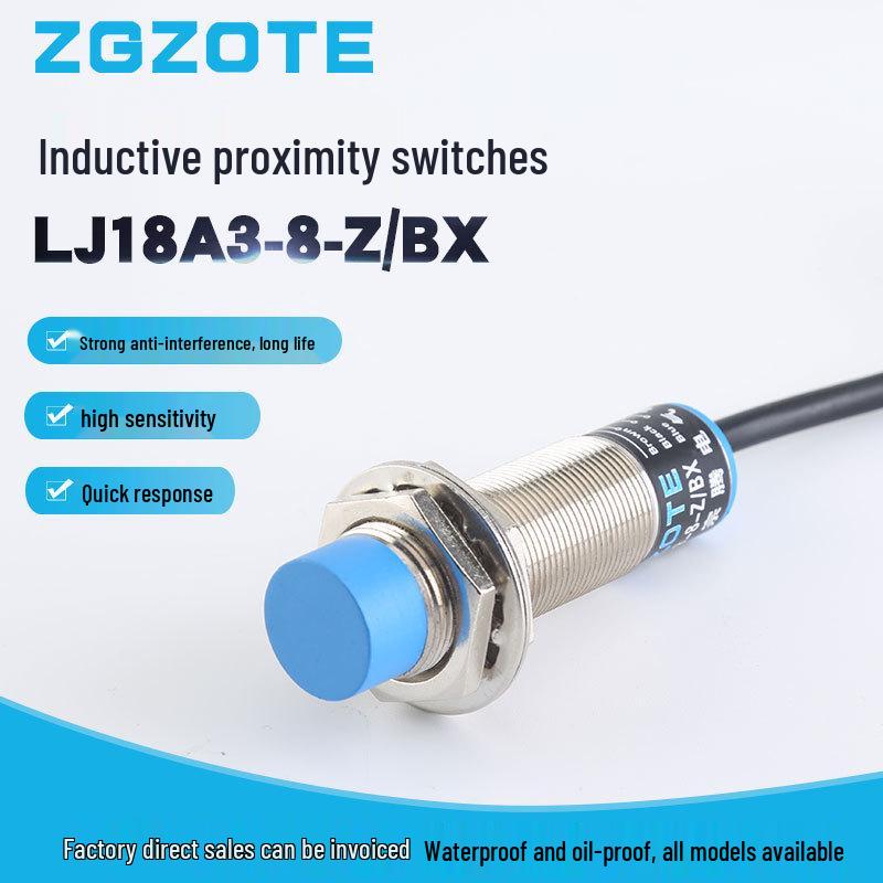 Metal Sensing Inductive Proximity Switch LJ18A3-8-Z/BX, 24V DC Three-Wire, Normally Open