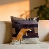 Mischievous Cat Cushion Cover Cozy Velvet Throw PillowSoft Warm Cushion For Sofa  Bed