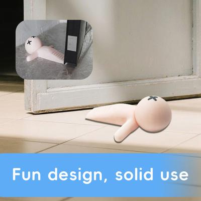 Tope de Puerta de Dibujos Animados para Hombre Tumbado Cuña Protector de Pared Antideslizante A Prueba de Viento Sin Perforar