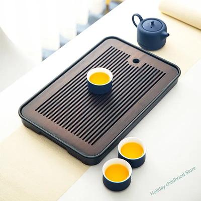 Bambus Tee Tablett Hause Wohnzimmer Lagerung Japanischen Rechteckigen Teegeschirr