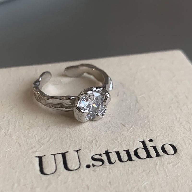 Exquisite Heart Ring For Women Adjustable Open Design Trendy Korean Style Fashion Jewelry