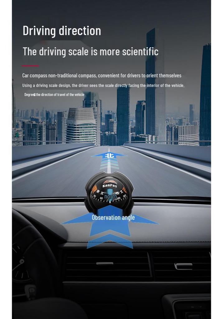 Kanpas High-Precision Luminous Car Compass - Temperature Resistant