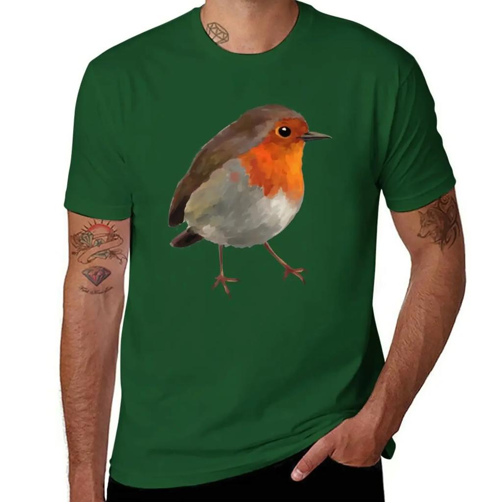 Robin T-Shirt Sommeroberteile Tierdruck für Jungen Herren-T-Shirt