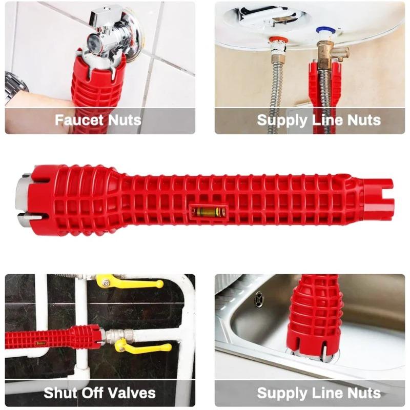 14-in-1 Sink Faucet Wrench with Anti-Slip Handle,hand tools,Dual-Head Plumbing Spanner for Bathroom & Water Heater Repair