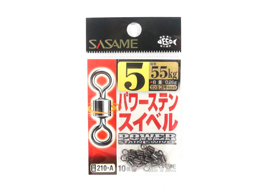Sasame 210-A Power Stain Swivel Smooth Spin Černá Velikost 5 (0853)