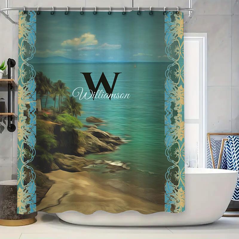 

Black Red White Baseball Print Shower Curtain Waterproof Bath Decor For Home Decoration, Sports Theme (180X180Cm) Available On A W60H190(CM)-1 Pcs
