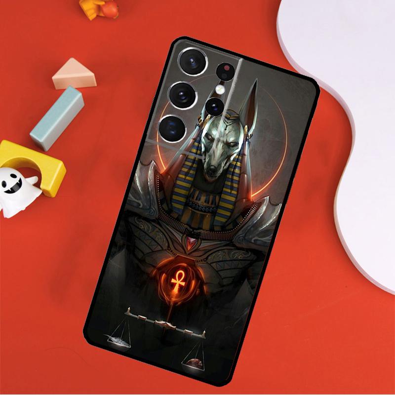 Egypt Nefertiti Anubis Ankh Phone Case For Samsung Galaxy S25 Ultra S9 S10 S20 S21 FE S22 S23 S24 Plus S24 Ultra Cover
