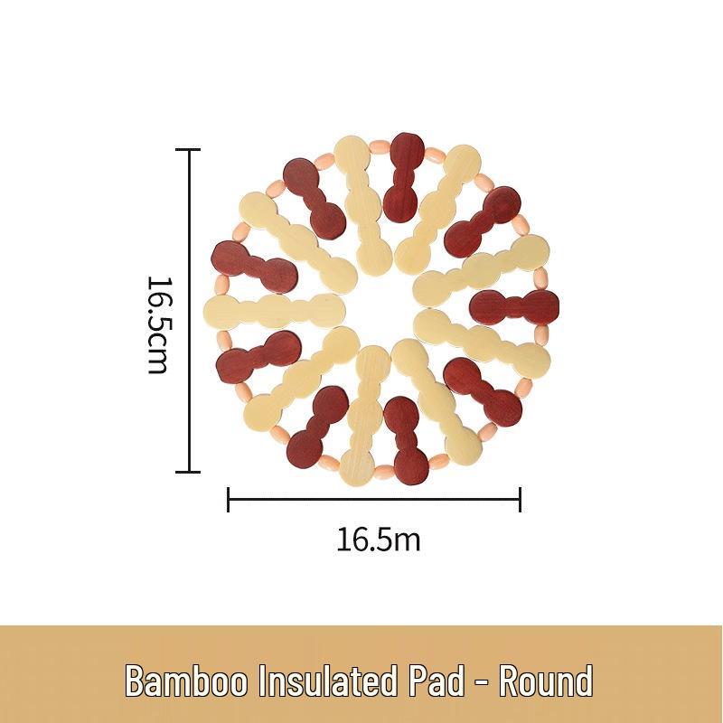 Bamboo Heat-Resistant Trivet & Placemat - Anti-Scald, High-Temperature Safe for Plates & Bowls
