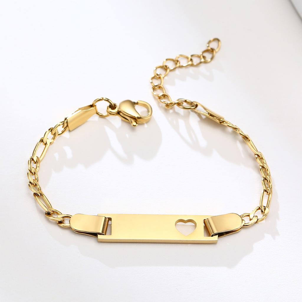 Personalized Stainless Steel Children Jewelry Custom Personalized Name ID Bracelet Girl Boy Newborn Gifts Curb Chain Link