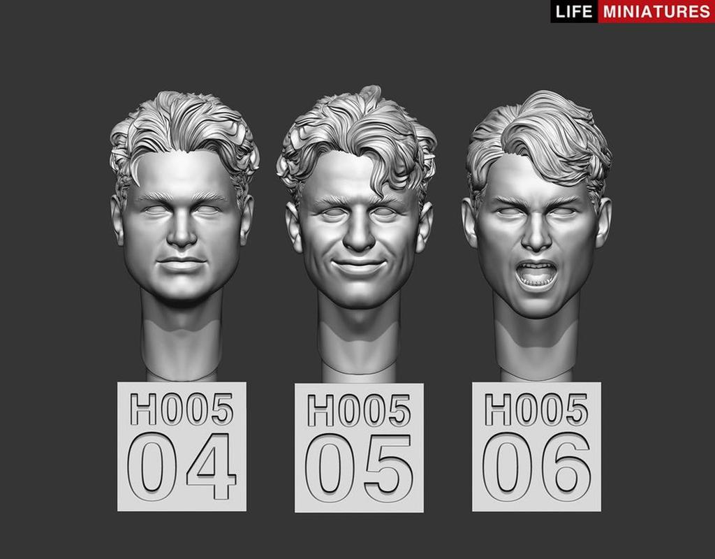 Life Miniatures Scale Resin Spare Headset 2 1/35 Kit, No-Hat No. (6-Piece Set), LM-35H005 (Person)