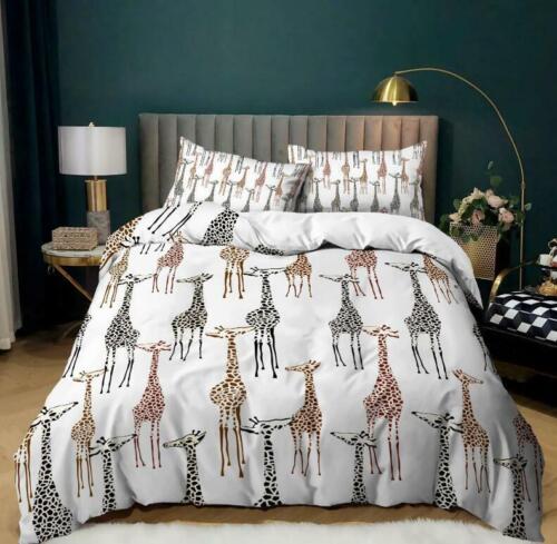 Art Giraffes Quilt Duvet Cover Bedding Set Pillowcase Single Double King Size UK