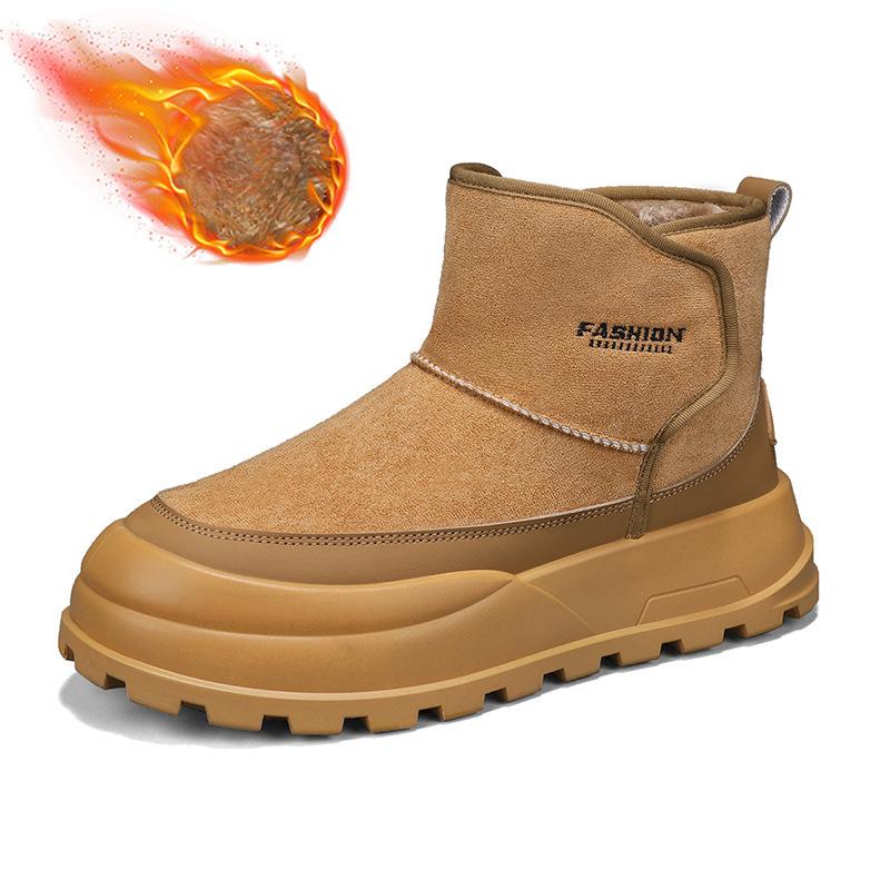 

Зимние ботинки для мужчин. Теплые полусапожки из искусственной замши с подкладкой из искусственного меха. Мужские нескользящие высокие ботинки для ходьбы. Удобные короткие ботинки. 44 хаки