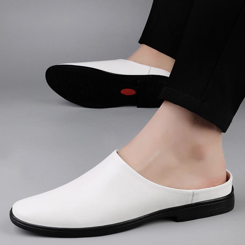 Fashion Summer Men's Flat Bottomed Loafers Anti Slip Soft Soles Lightweight Breathable Men's Slippers Park Walking Shoes Massage Soles