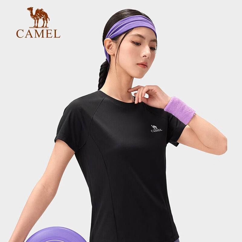 CAMEL Women s Quick-Dry Round Neck Short Sleeve T-shirt A26BK08090 XL