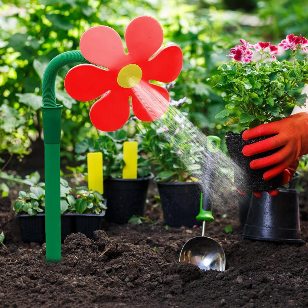 Blumenwasser-Sprüher Blumen-Sprüher mit Erdspieß 360 Grad drehendes Hofbewässerungssystem zum Bewässern Spielen Bauernhof