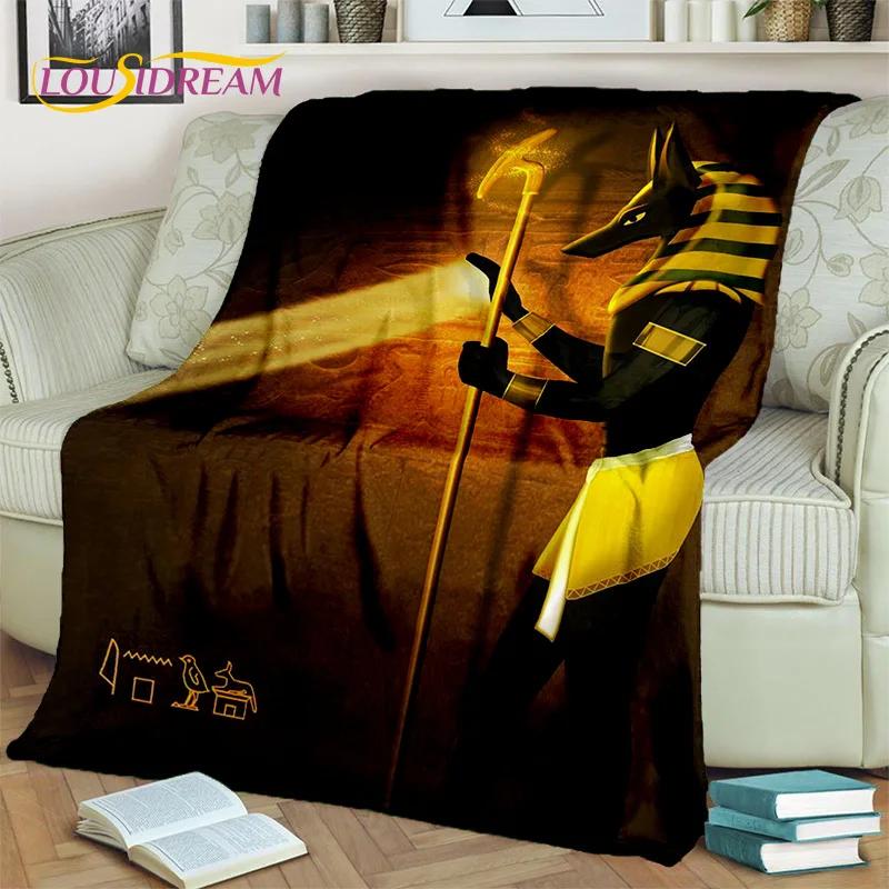 Anubis faraon Horus mumia mitologia egipska bogowie koc, miękki koc do rzucania dla domu sypialnia kanapa z funkcją spania narzuta na piknik koc dziecięcy