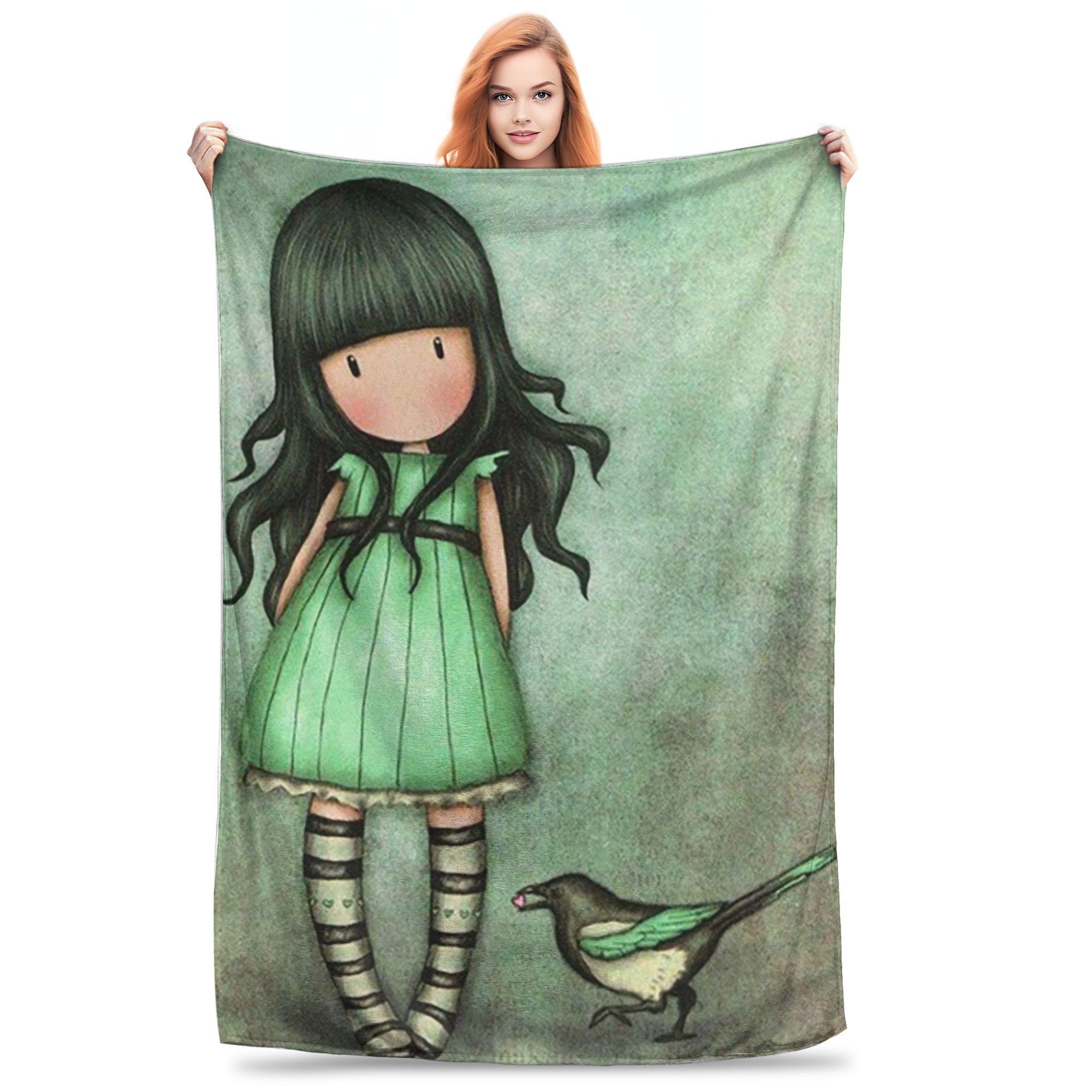 Exquisite Fashion Items Unisex Santoro Gorjuss Blanket Soft Warm Flannel Throw Blanket Bedspread For Bed Living Room Picnic Travel Home Couch
