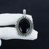 Natural Black Onyx Gemstone Silver Pendant In 925 Sterling Silver - Handmade Oval Design, Everyday Wear Jewelry Thanksgiving Gift