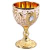 2PCS Small Zinc Alloy Goblet Gold White Retro Metal Cup Vintage Goblet  Party Drinking
