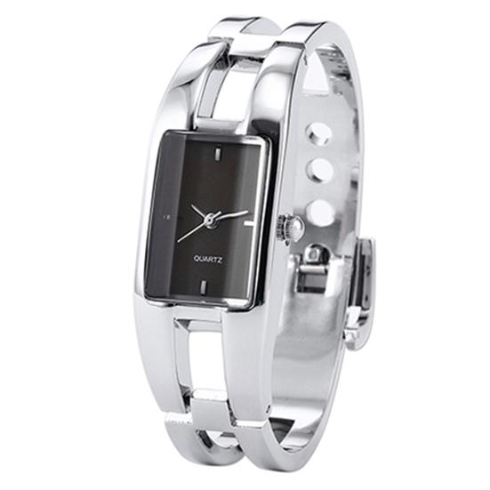 Women's Square Dial Changing Color Bracelet Bangle Quartz Fashion Wrist Watch