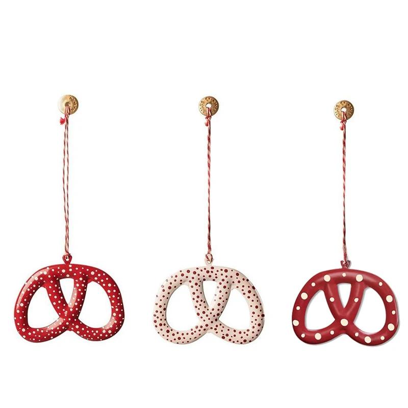 Retro Christmas Decoration Iron Pendant Christmas Tree Room Party Holiday Decorative Metal Home Ornaments Shoot Prop Key Lanyard