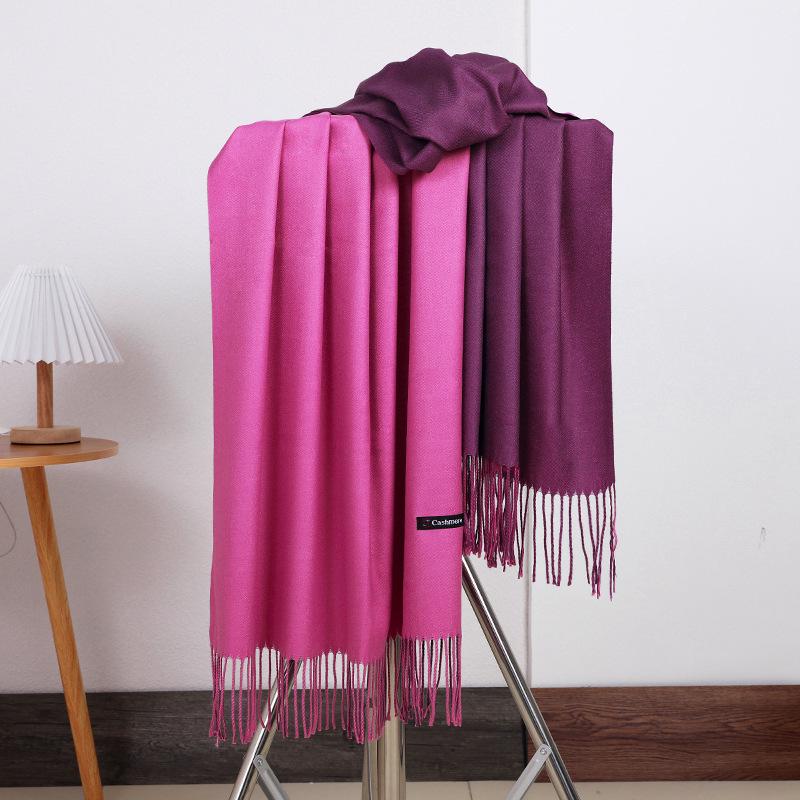 Women's Double-sided Wool Cashmere Scarf Shawl: New High-end Autumn/Winter 2026 Style