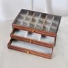 Three-layer jewelry box, high-end multi-layer walnut color ring and necklace storage box, display  jewelry box, jewelry