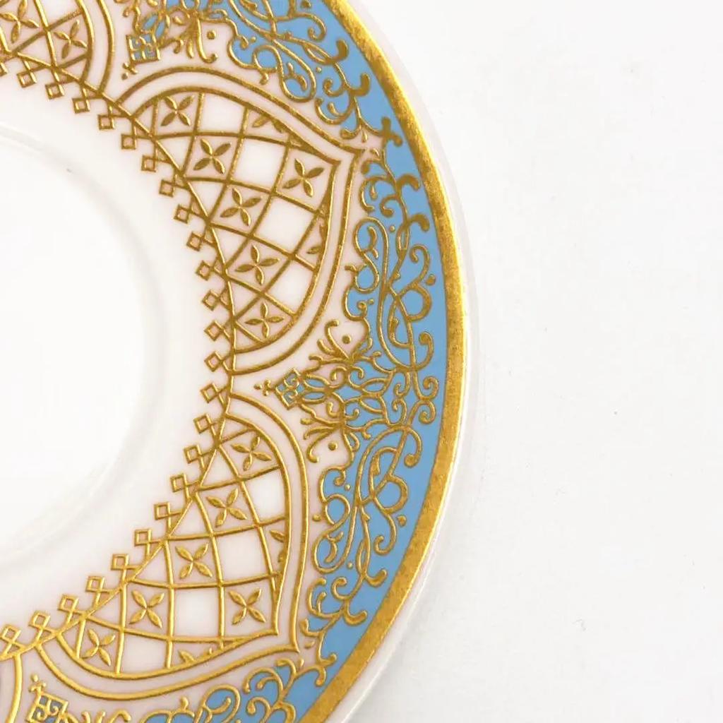 Ensemble de Tasses à Thé Soucoupes avec Cuillère Tasse à Café Verre Romantique Exotique Tasse à Thé Bleu Or Décoration de Cuisine Boisson