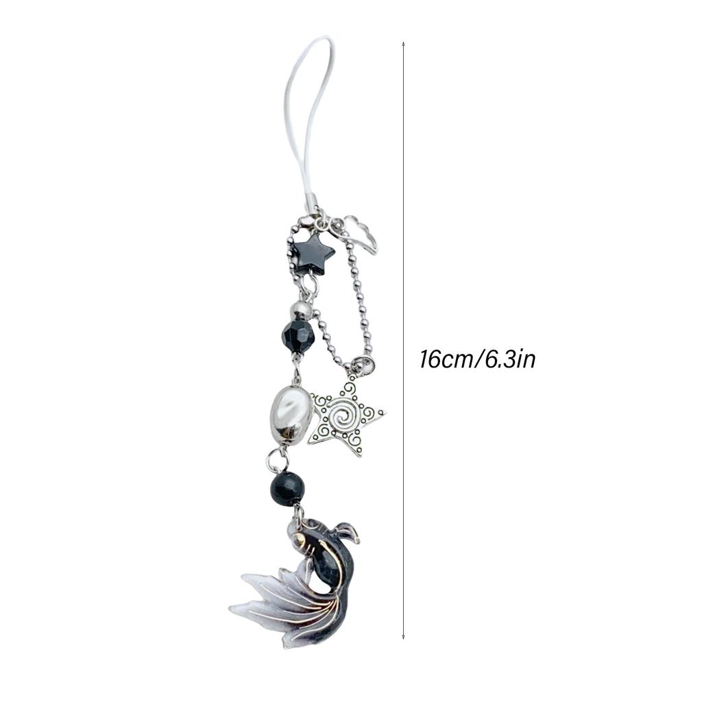 Fashionable Handmade Five Pointed Star Fish Bead Phone Ornament Vibranting Sturdy Acrylics Elegant Color for Adults