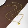 Elegant Peach Heart Pendant Necklace - Versatile European & American Fashion for Women