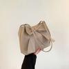 Korean Style PU Bow Shoulder Bag Solid Color Fashion Underarm Bag INS Tote Bag  Children