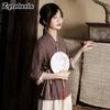 Tea Ceremony Dress Hanfu Style Women's Clothing Zen Shirt Chinese Traditional Jacket Tang Suit Tea Costume Summer