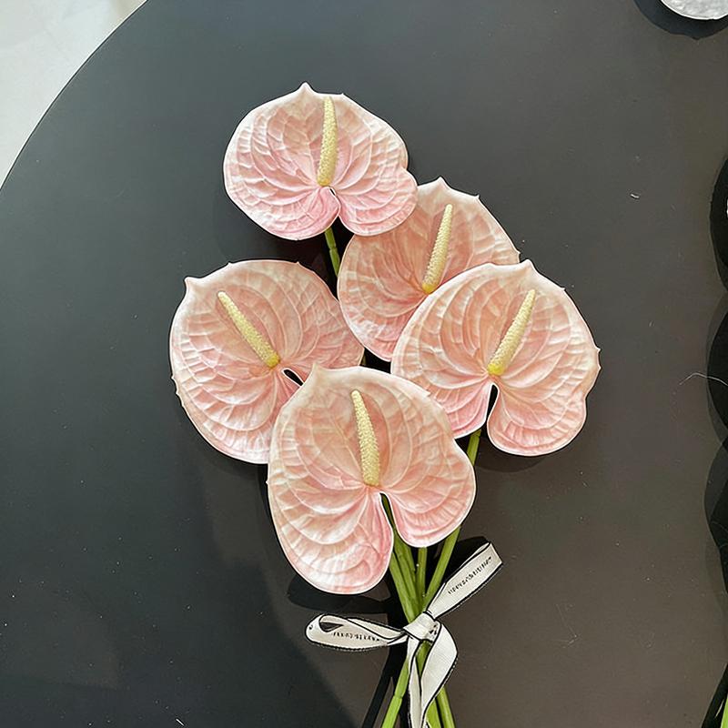 1/5/10Pcs Artificial Palm Flamingo Palm Silk Flower Wedding Flower Arrangement Long Branch Fake Flowers Home Wedding Decoration