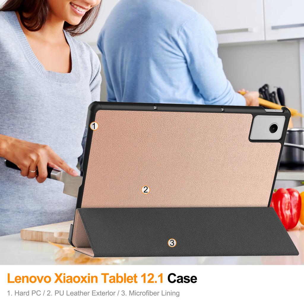 Tablet Case for Lenovo Idea Tab Plus 12.1 Tri-Fold Tablet Case with Stand, Multi-Angle Folio Cover