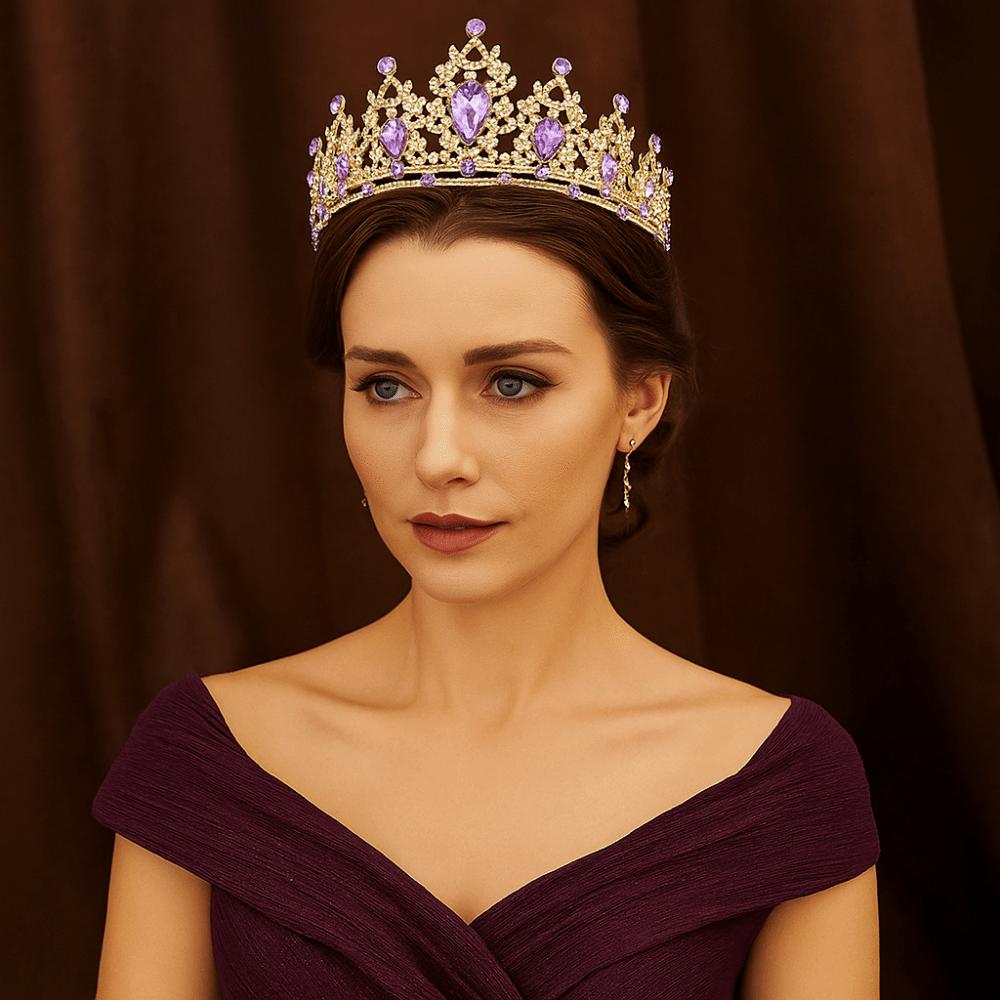 Rhinestone Baroque Pageant Crowns Luxury Crystal Crystal Cake Topper  Hair Dress Accessories