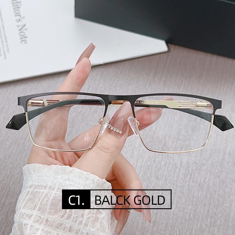 Men's Anti-Blue Light Square Metal Glasses Frame 6915 - Business Casual Style