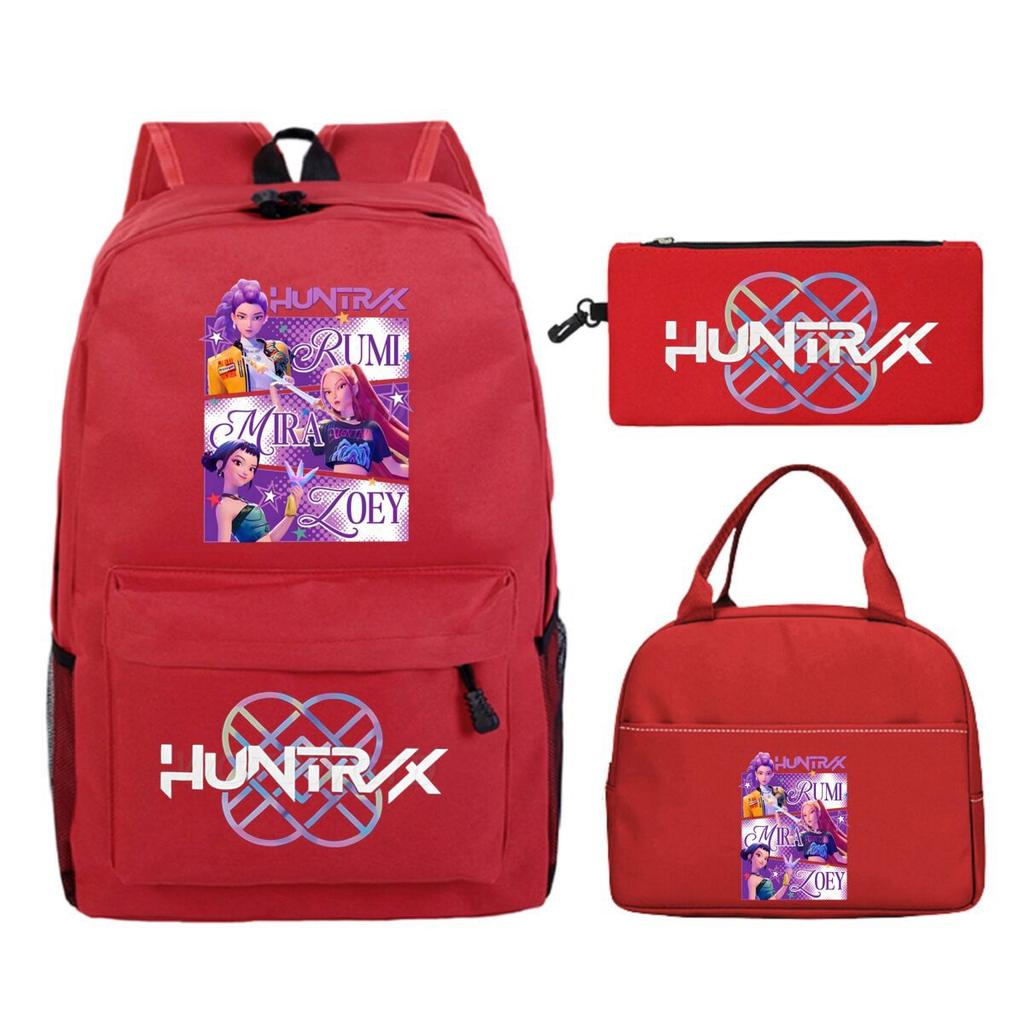 Animation Cartoon With Peripheral Printing Children'S Spine Backpack Set, Primary And Secondary School Student Leisure Schoolbag