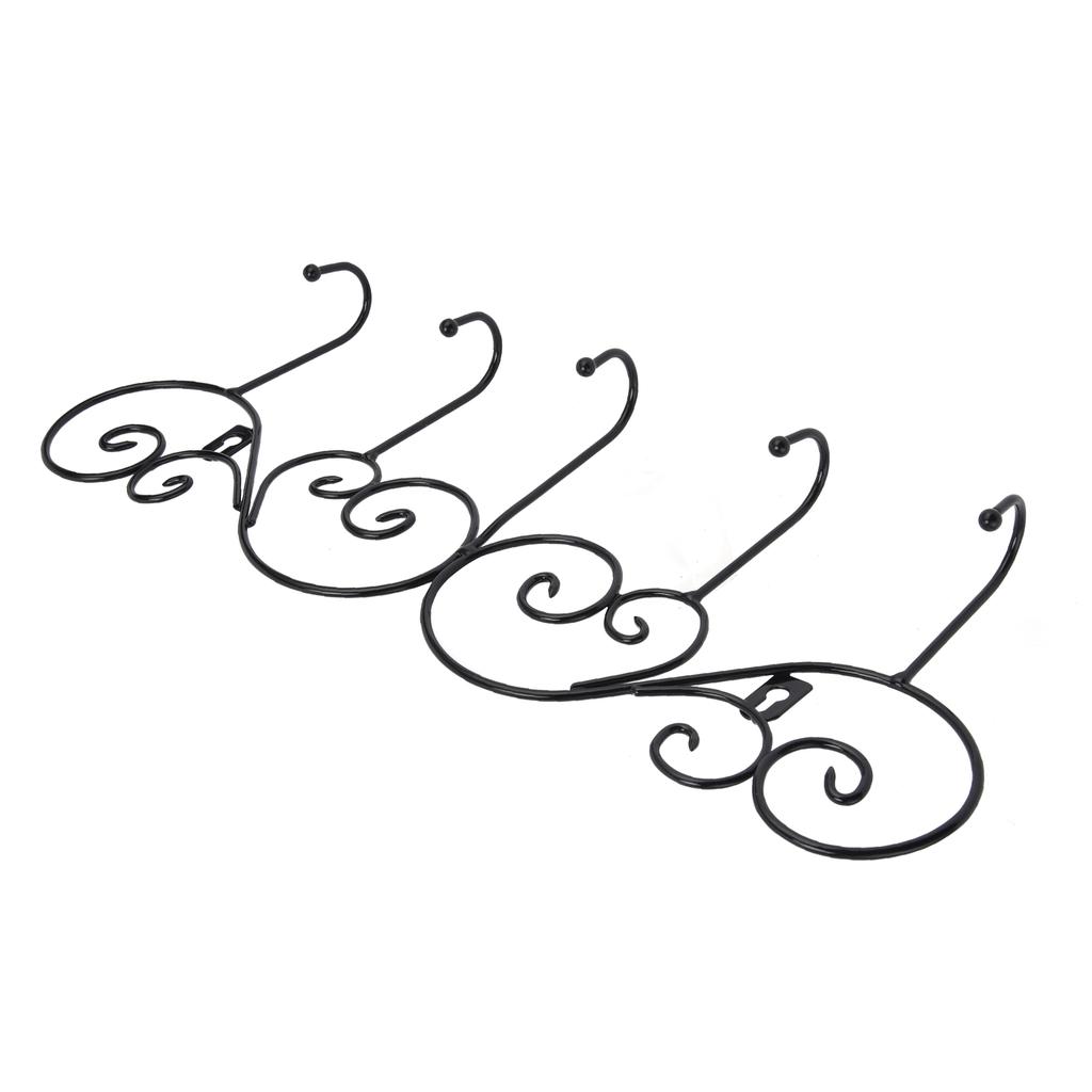 Kleskrok Henging Dør Vegghenger Kjøkken Bad Henger med 5 Krokbrakett for Håndkle Klær Hatt