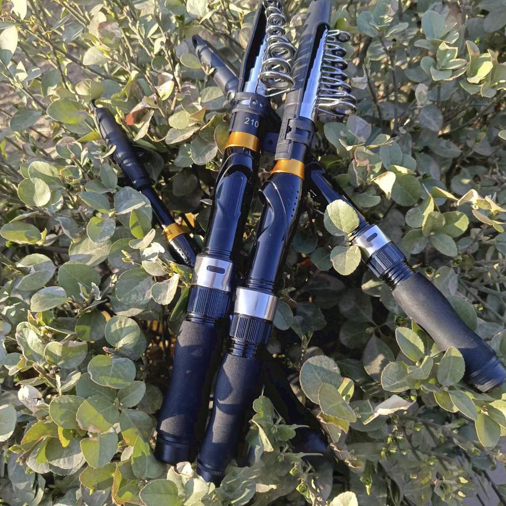 1.3-2.3m Mini Travel Rod Lightweight Compact Design Portable Collapsible Fishing Pole Super Short for Saltwater and Freshwater