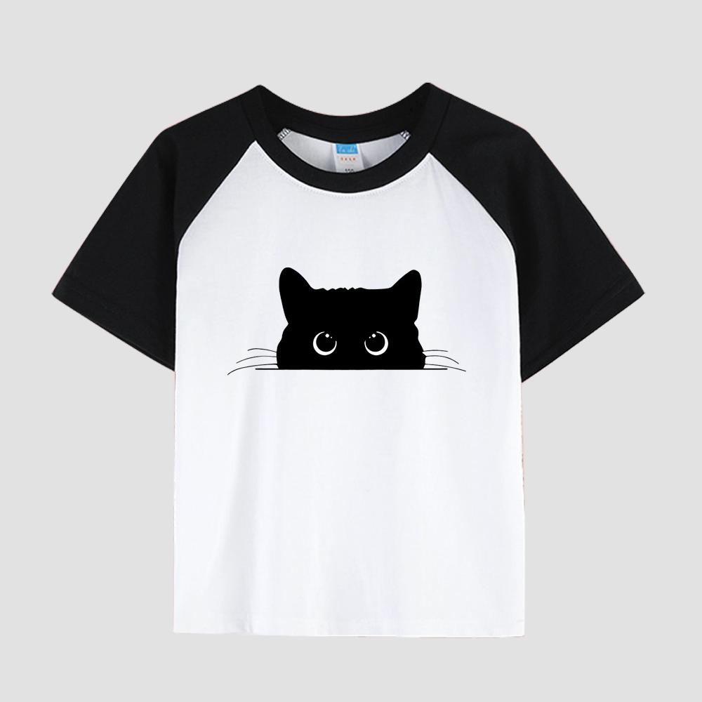 Kids' Printed Floral T-Shirt with Short Sleeve, Round Neck, Cotton Fabric, Girls' Casual Stylish Top for Summer