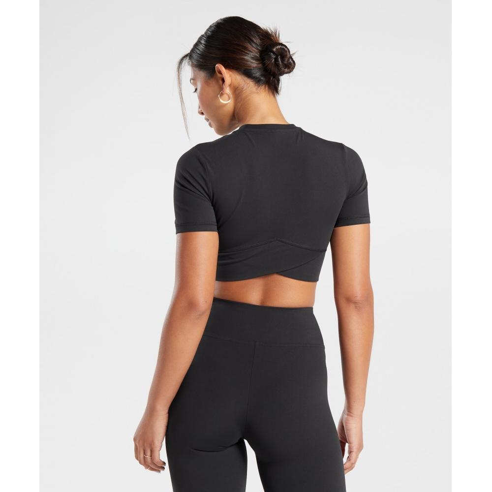 

Укороченный топ Gymshark Crossover, черный B6a2w Bb2j XL